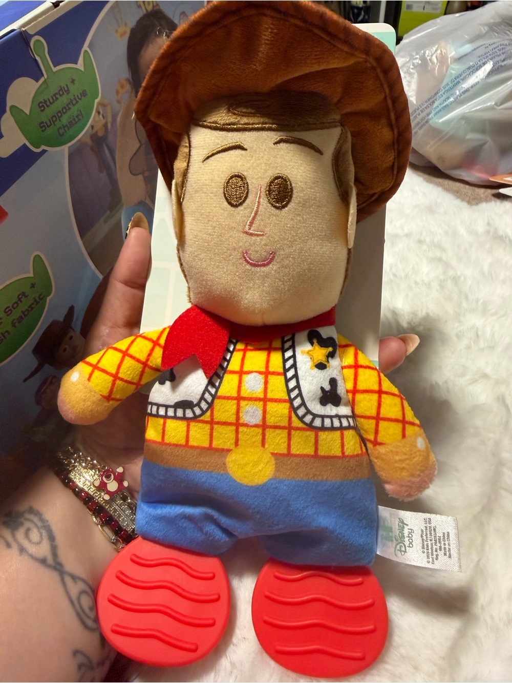 Kids preferred Disney Pixar Toy Story Woody Sensory Blanket With Teether Feet